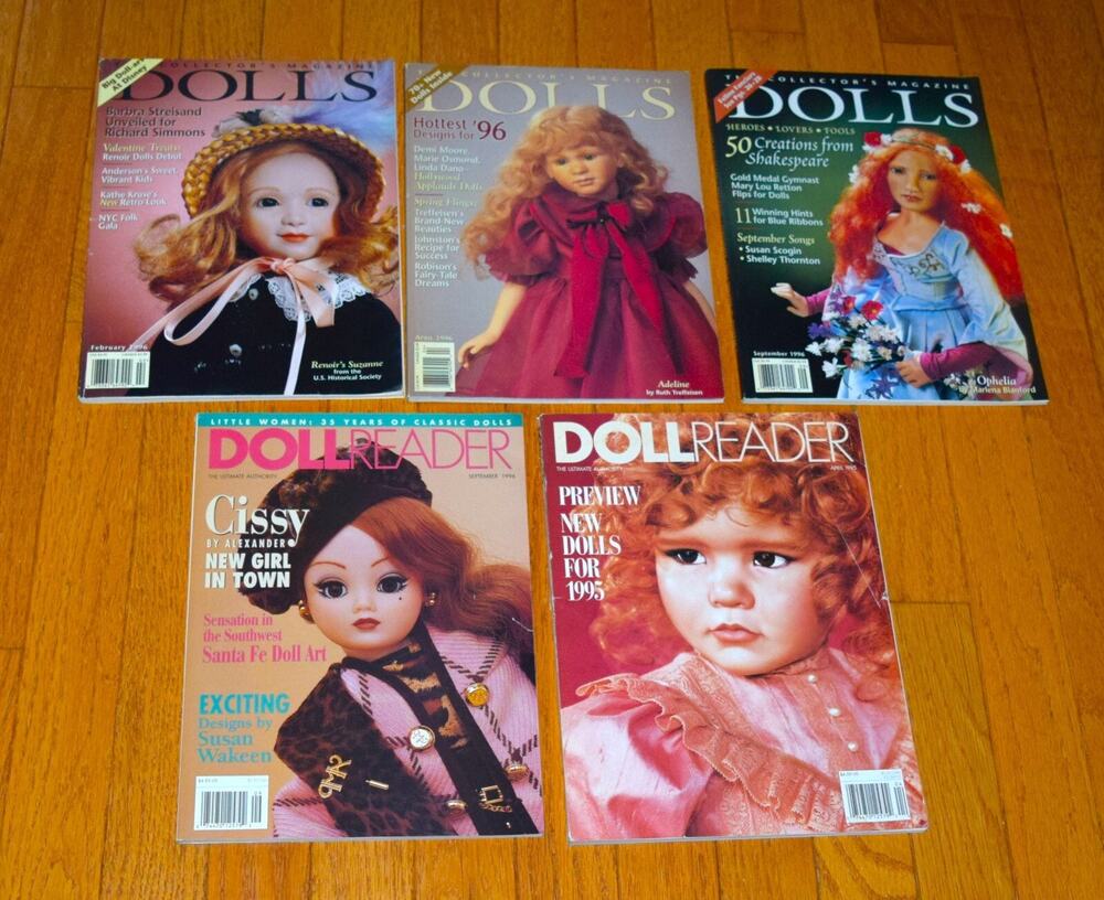 DOLL READER Lot Of 5 90s Vintage Magazines 1995-1996 Victorian Christmas